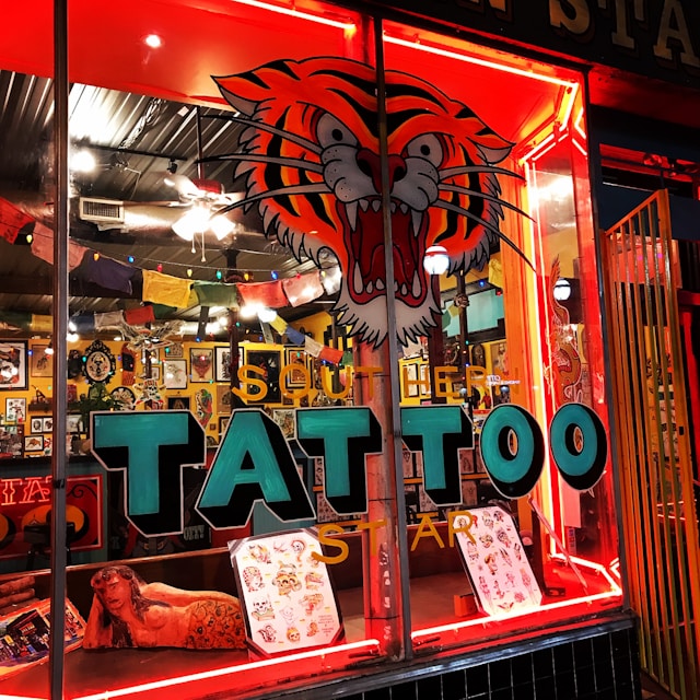 Tattoo artist at work